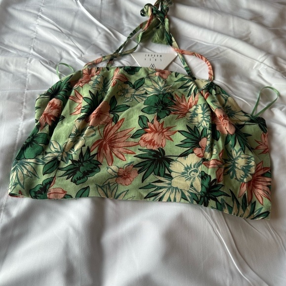 Lost + Wander Tops - Lost + Wander Floral Camisole - Green and Pink